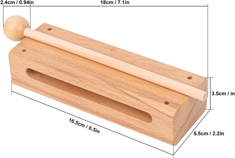 IHDYPPEW 2 Set Solid Wood Rhythm Block with Mallet, Wood Block Musical Instrument, Percussion Rhythm Blocks, Hand Percussion Instruments for Adults, Concert Percussion, Live Musical, School, Community - Image 2